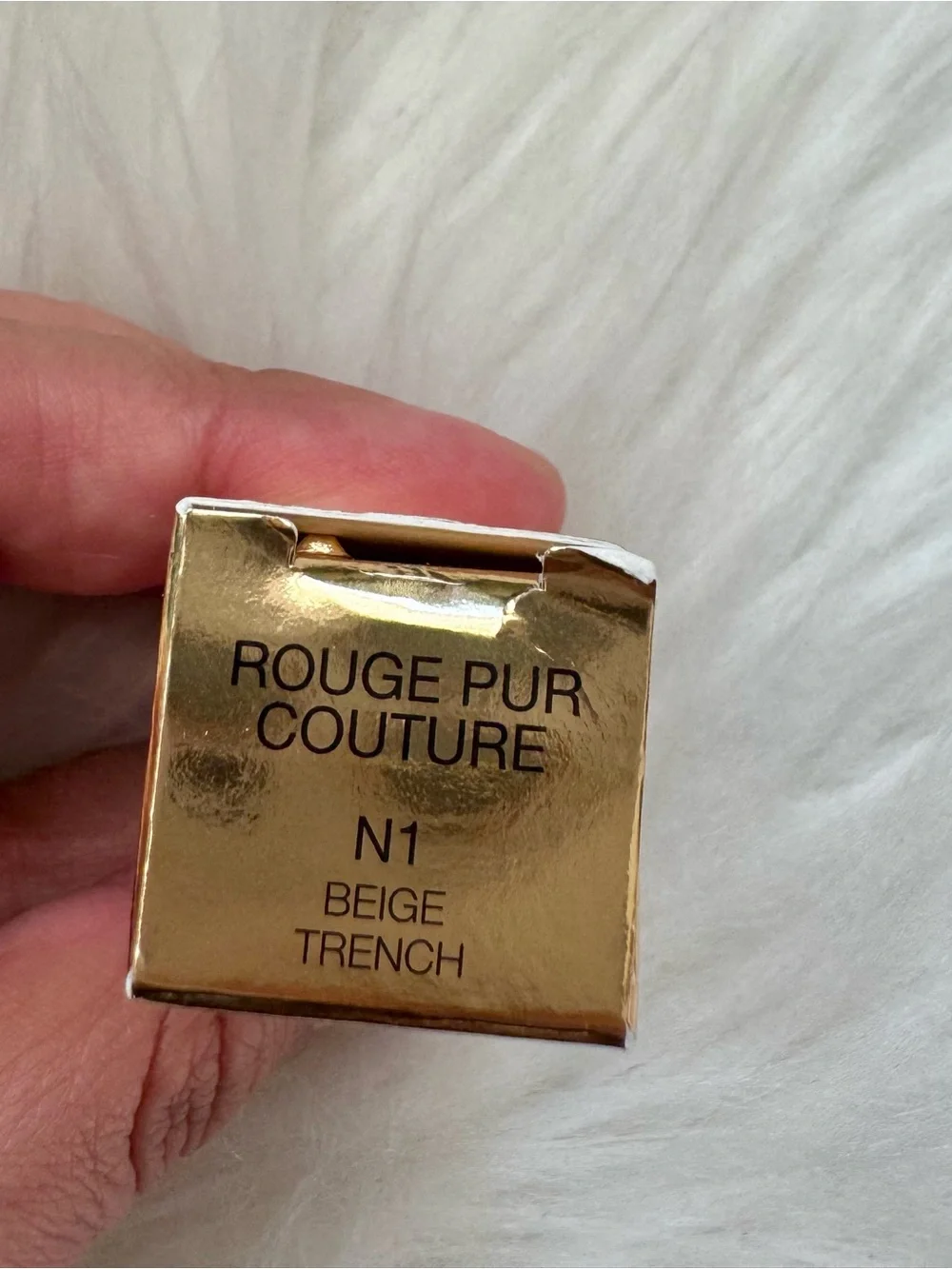 Yves Saint Laurent Beige Sherpa Cosmetic Pouch